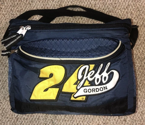 Jeff Gordon #24 NASCAR Insulated Soft Cooler Bag 9X12” Multi Pocket Zip w Strap Cover