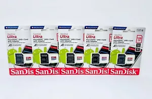 SanDisk 128GB Ultra microSDXC UHS-I Memory Card w/Adapter 120MB Bundle of 5 -New - Picture 1 of 1