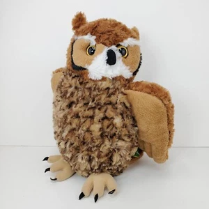 Wild Republic great horned owl plush 12" brown - Picture 1 of 8