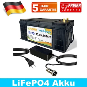 Batteria litio 12V 200Ah LiFePO4 batteria BMS 10000+ cicli camper impianto solare - Foto 1 di 13
