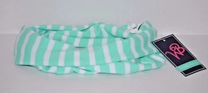 Girl's Scarf Infinity Mint White Striped NWT Gift Boutique Fall Winter Accessory - Picture 1 of 2