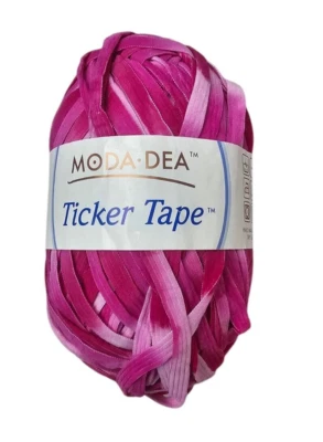 Moda Dea Ticker Tape Yarn Pink Passion #9122 Lot 09 Skein Italy 1.76 oz Nylon - Image 1 of 4