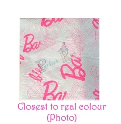 Barbie Party Napkins/Serviettes 2ply 16pk - Barbie Party Supplies - Image 1 of 2