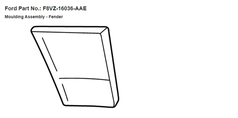 NUEVO OEM 100% Ford F8VZ-16036-AAM MONTAJE DE MOLDURA-Guardabarros 1998 Lincoln Town Car Foto 1 de 1