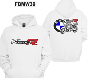 Felpa cappuccio nero K1200 R bianco white hoodie sweatshirt FBMW39 - Imagen 1 de 1