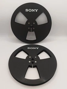 Sony Tonbandspulen 7" 3D gedruckt (Kunststoff) schwarz mit weißem Logo - Bild 1 von 2