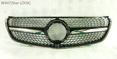 Parrilla delantera negra brillante estrella look para '16-'19 Mercedes Benz Clase V W447 V250 Foto 1 de 4