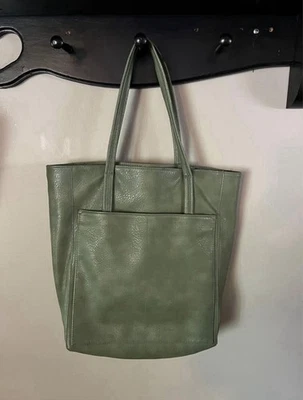 Large Olive Green Tote Purse with Shoulder Strap and Front Pocket for Women Bag - Image 1 of 2
