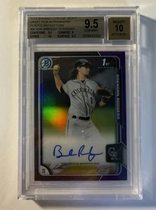 2015 Bowman Chrome Brendan Rodgers Auto Purple Refractor /250 BGS 9.5 10 1st RC - Picture 1 of 2