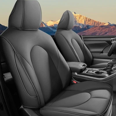 For Toyota Highlander 2020-2026 Car 7 Seat Covers Gray Captain Chair Waterproof Foto 1 de 4