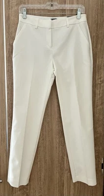 EXPRESS Columnist 弹力白色中腰几乎没有靴正装裤全新带标签,尺寸 4R — 第 1/4 张图片