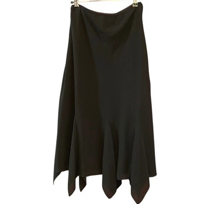 Y2K Nuevo Con Etiquetas Ronni Nicole Pañuelo Negro Dobladillo Falda Midi Capricho Oscuro Romántico Foto 1 de 4