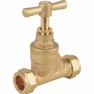 22mm Stop Cock Valve Brass Compression Water Mains Stop Cock Tap Connector - Picture 1 of 1