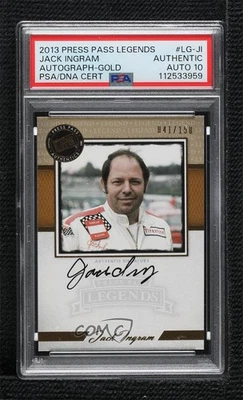 2013 Press Pass Legends Gold /150 Jack Ingram #LG-JI PSA Authentic Auto HOF - Image 1 of 2