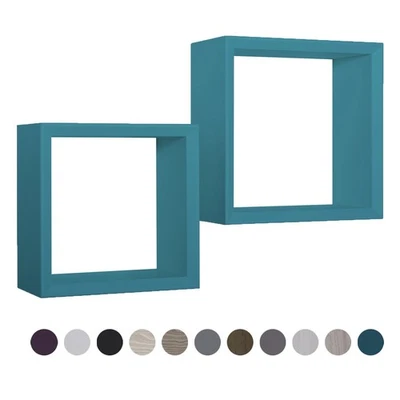 MENSOLE A CUBO DA PARETE SET DI 2 PZ COMPONIBILE IN VARI COLORI MOD. GINEVRA - Immagine 1 di 4
