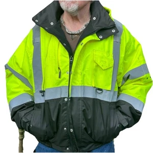 Safety Jacket & Vest Men’s Sz Lrg ML Kishigo Premium Black Series Removable Hood - Picture 1 of 24