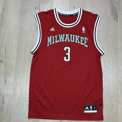 Camiseta deportiva de la NBA Milwaukee Adidas #3 Jennings NBA vintage juvenil pequeña ptp 20,5 Foto 1 de 4