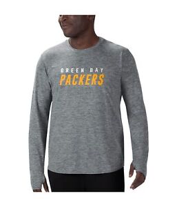 G-III Sports Mens Green Bay Packers Graphic T-Shirt, Grey, Medium