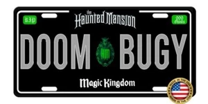 Disney World Doom Buggy Haunted Mansion Quality Aluminum  License Plate Tag New - Picture 1 of 5