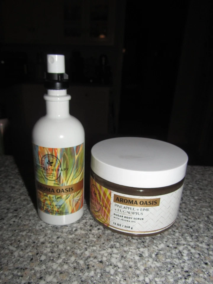 BATH and BODY WORKS Pineapple Lime Eucalyptus Oil Mist Scrub 5.3 oz +13 oz SET - Image 1 of 1