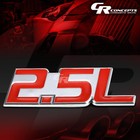 3M TAPE ON AUTO BODY METAL EMBLEM LOGO TRIM BADGE POLISHED CHROME RED 2.5L 2.5 L
