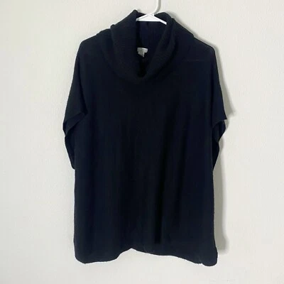 Halogen cashmere blend black cowl neck knit poncho sweater size xs/s - Image 1 of 4