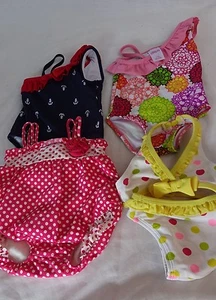 SWIMSUITs Bathing Suits Lot 4 Girl Toddler Adorable Colorful Girly - Picture 1 of 11