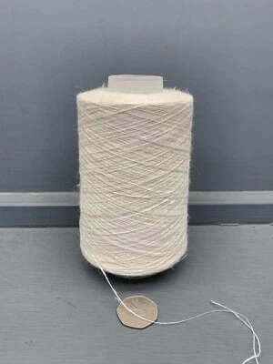 200G CONES 50% SILK 50% LINEN 1/22NM FINE YARN RAW WHITE A0132 - Image 1 of 2