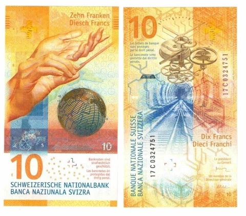 2017 Switzerland P75c 10 Francs Banknote UNC Studer Maechler  latest Signatire Cover