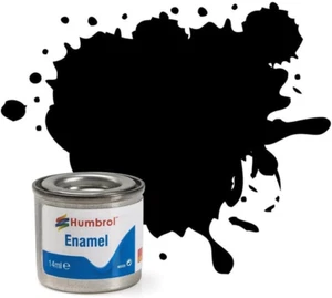 Humbrol AA0360 No 33 Black Matt Enamel Paint 14ml, for Models & Craft Kits - Picture 1 of 12
