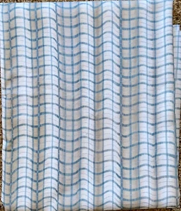 Concord Fabrics Kessler's Cotton 44" Blue Beige Silver Wavy Striping 1.47 yards - Picture 1 of 6