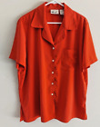 Kathie Lee Womens 22W Button-Down Blouse Tomato-Red Solid With White Shell Butto