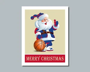 PHILADELPHIA 76ERS comparable CHRISTMAS BASKETBALL SANTA CLAUS Photo Picture (T) - Picture 1 of 10