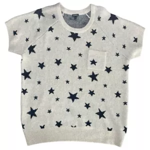 TORRID Knit Crewneck Raglan Sleeve Front Pocket Sweater Beige w/Stars Size 3X - Picture 1 of 9