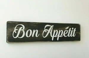 Bon Appetit sign large rustic vintage style wooden kitchen decor cafe restaurant - Picture 1 of 4