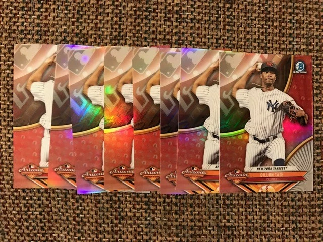 Lot (8) DILLON TATE Yankees 2017 Bowman Chrome Arizona Fall League Stars card - Image 1 of 1