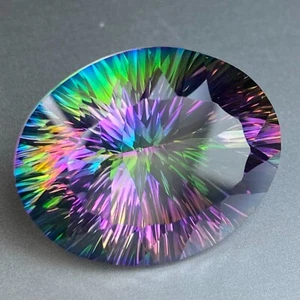 44.54CT UNIQUE HI-END NATURAL MULTI COLOR MYSTIC TOPAZ LOOSE GEMSTONE! - Picture 1 of 8