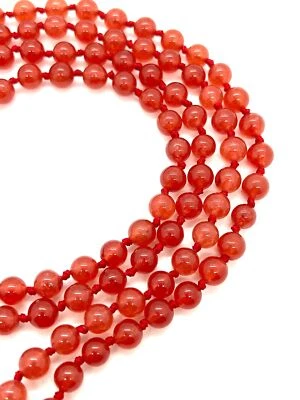 Embrace Energy & Passion: Hand-Knotted Red Jade Mala (108 Beads, 8mm) - Aries & - Image 1 of 4