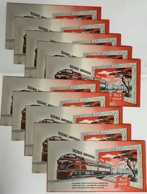 10 Vintage Rock Island Train Ticket " Red w/Engine " Envelope 1960's - Image 1 of 4