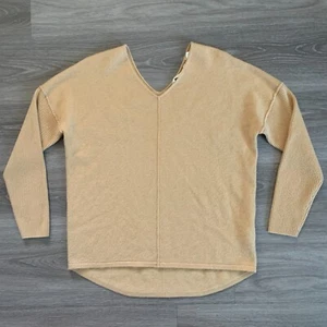 Soft Surroundings Cashmere Sweater Womens XS Tan Ribbed Long Sleeve Oversized - Picture 1 of 8