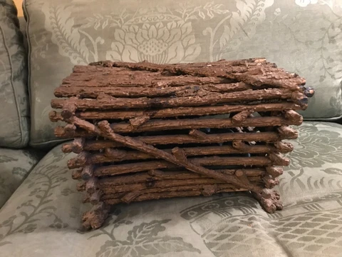 Antique twig sewing basket Cover
