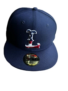 New Era 59Fifty Navy Lowell Spinners American Flag "L" 7 3/4 fitted cap - Picture 1 of 6