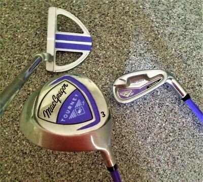 MacGregor Tourney MT Jr Kids 3 Wood, 7 Iron & Mallet Shape Putter -Size 2 Violet - Image 1 of 4