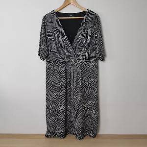 Sara Dress Womens 20 Black White Striped A Line - Picture 1 of 9