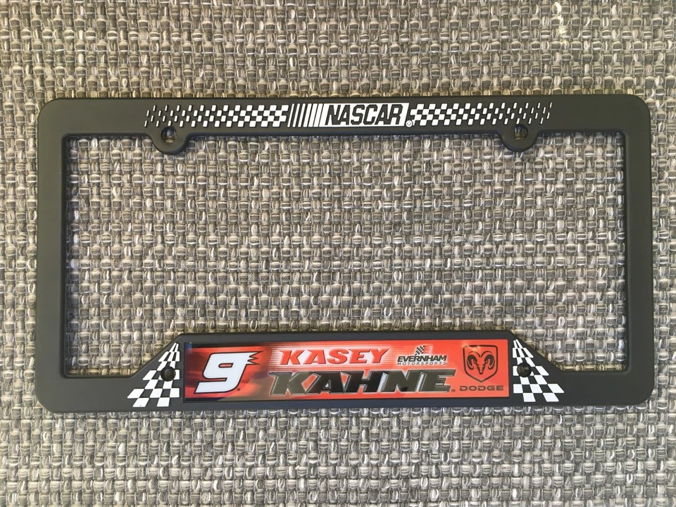 #9 Kasey Kahne NEW NASCAR Black Plastic License Plate Frame Made in USA  - Image 1 of 1