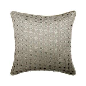 Decorative Pillow Cover Silver 16"x16", Square Silk Fabric - Vanilla Lace