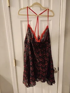 Secret Treasures Stretch Lace Nightgown Nightie Size 3X (22W-24W) Black Red - Picture 1 of 7