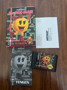 Ms. Pac-Man (Sega Genesis, 1991) Cardboard Box, Manual & Game Cartridge - Picture 1 of 2