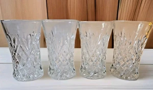 Vasos Anchor Hocking 4 Piña Diamante Abanico Patrón De Colección Usado en Excelente Condición Transparente 5" T - Imagen 1 de 12