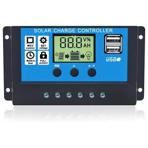 30A PWM Solar Charge Controller, 12V/24V Solar Panel Regulator with LCD Display - Picture 1 of 6